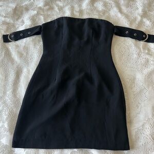 Forever 21 Black Strapless Dress with Belt Detail